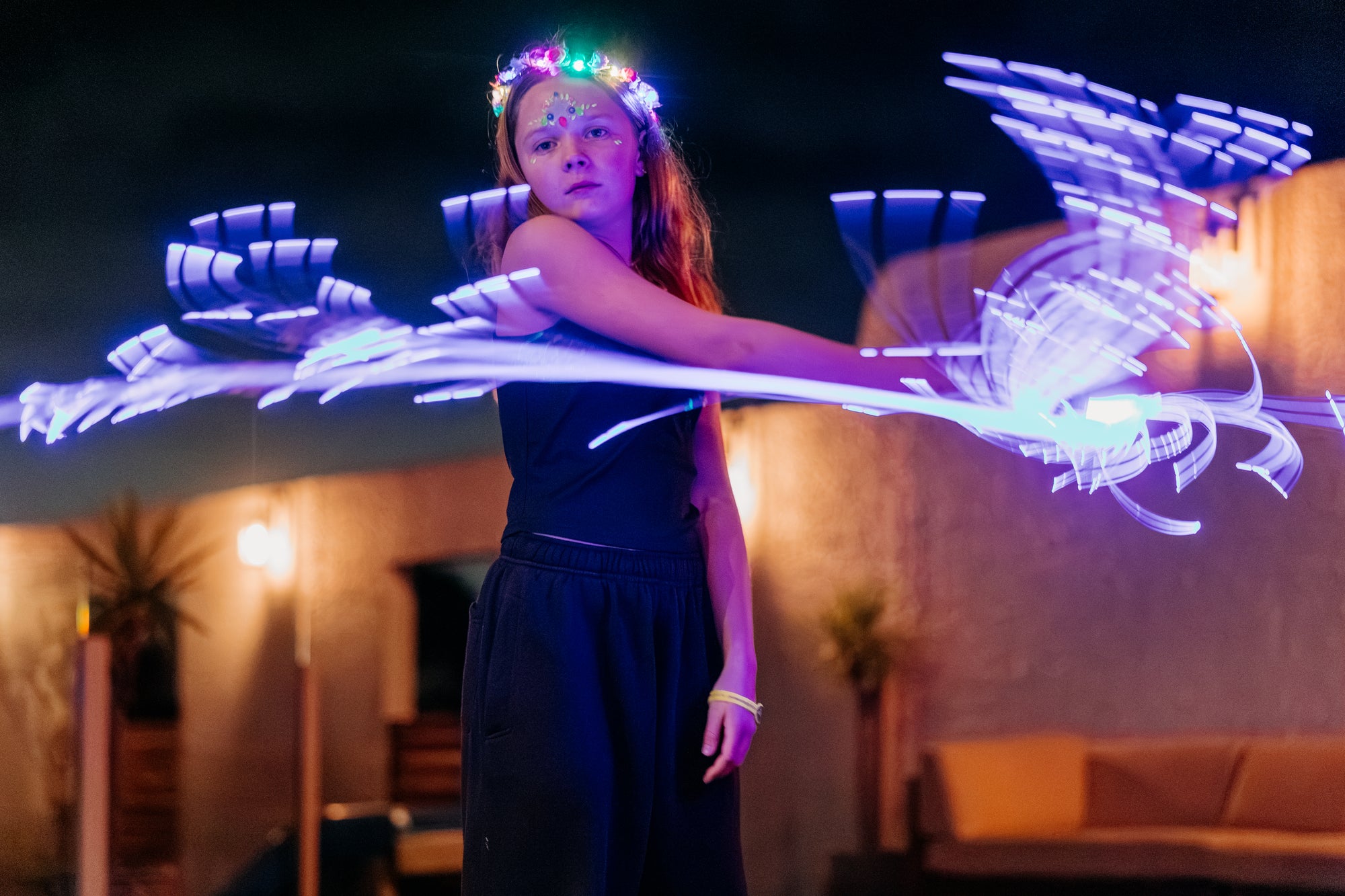 Multicolour Fiber Optic Whip