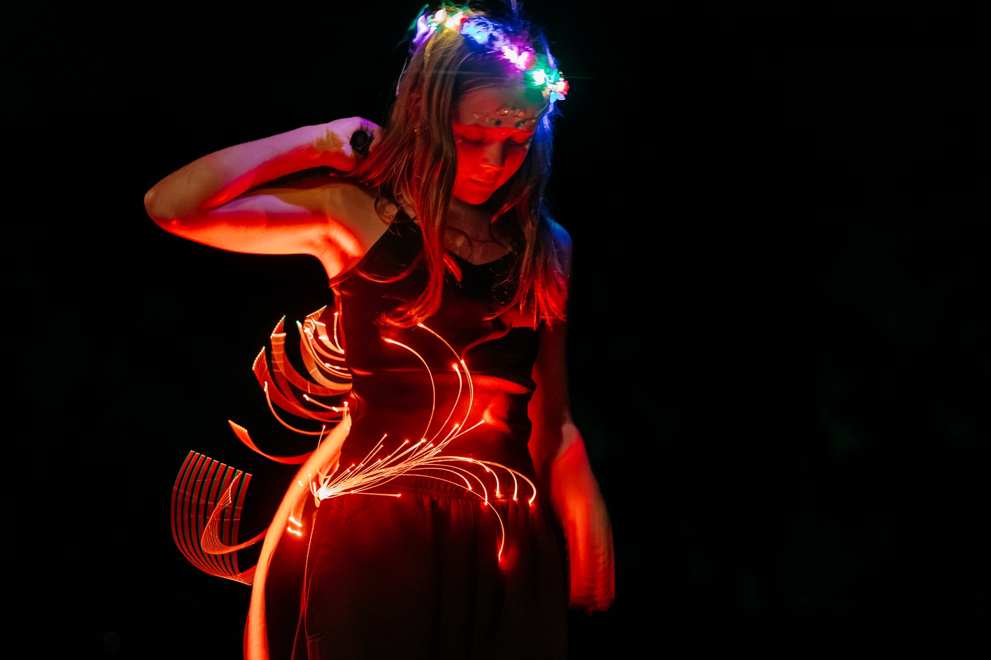 Multicolour Fiber Optic Whip