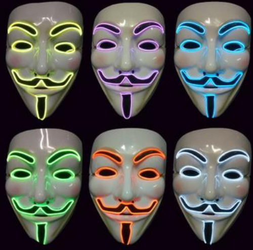 EL Wire Mask - Guy Fawkes Mask