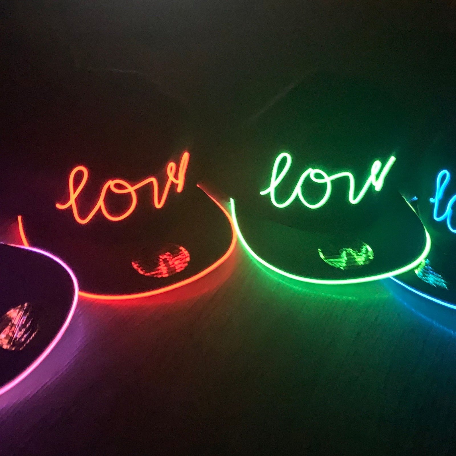 EL Wire Flat Peak Cap - Love